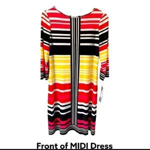 London Times Petite Colorful MIDI Dress